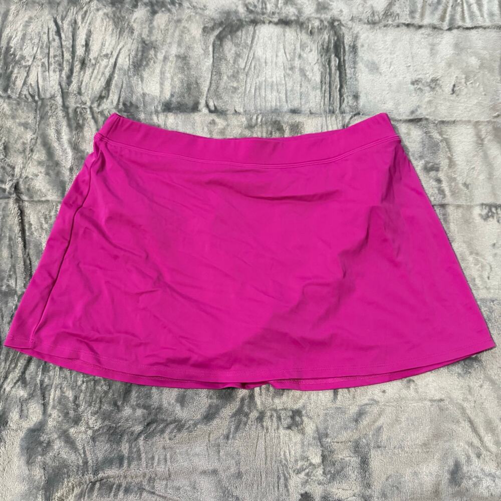 LL Bean Magenta Hot Pink Swim Skirt Bikini Bottoms Women's Size 16